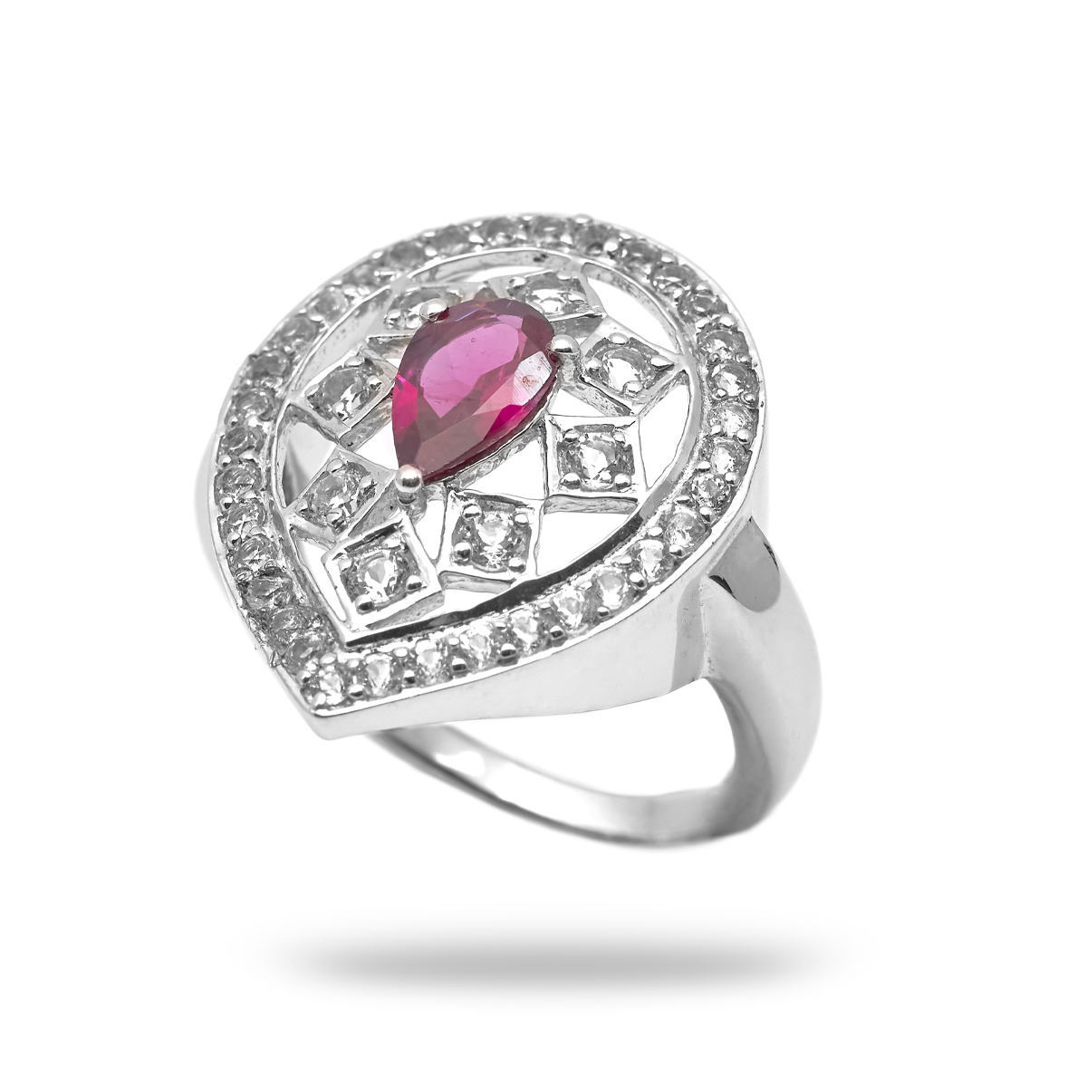 Bague rhodolite, topaze argent Josepha